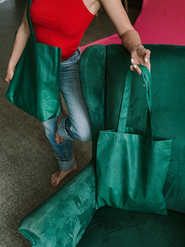 Nonwoven spunbond tote bag with long handles – lightweight eco-friendly shopper for events, groceries, and everyday use