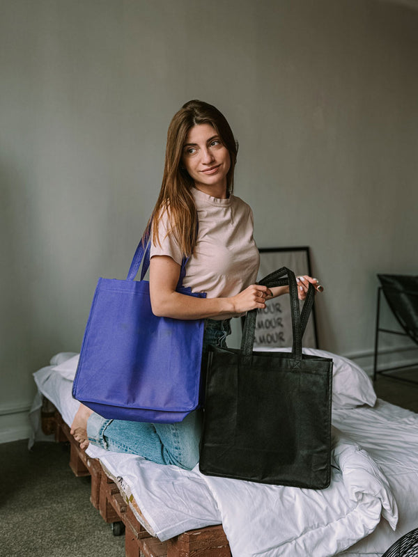 Spunbond tote bag with side gussets – lightweight eco shopper with extra volume for groceries, events, and everyday carry